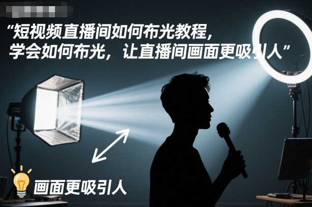 短视频直播间如何布光教程,学会如何布光,让直播间画面更吸引人-摇钱树